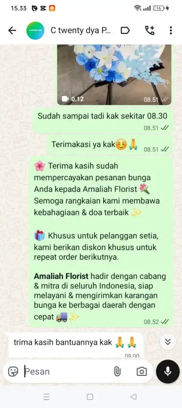 Testimonial krans bunga TANJUNG BALAI